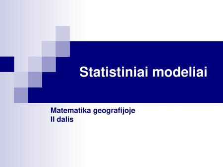 Statistiniai modeliai