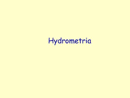 Hydrometria.