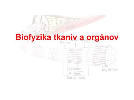 Biofyzika tkanív a orgánov