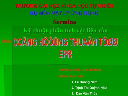 Sermina Kỹ thuật phân tích vật liệu rắn