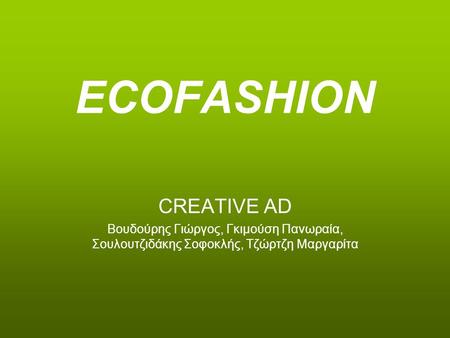 ECOFASHION CREATIVE AD