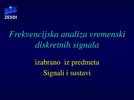 Frekvencijska analiza vremenski diskretnih signala