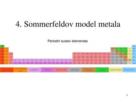 4. Sommerfeldov model metala