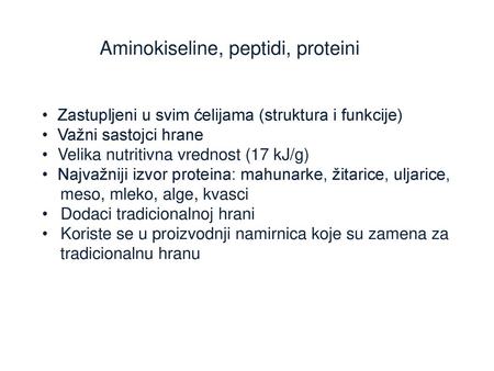 Aminokiseline, peptidi, proteini