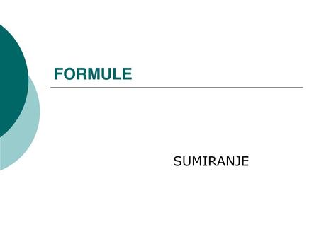 FORMULE SUMIRANJE.