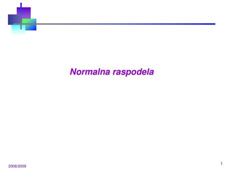 Normalna raspodela.