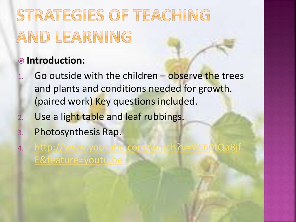 Strategies of teaching and learning