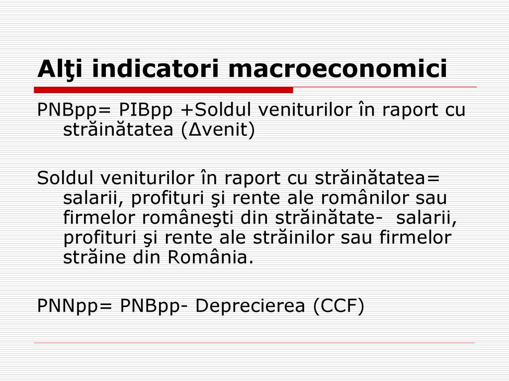 Alţi indicatori macroeconomici