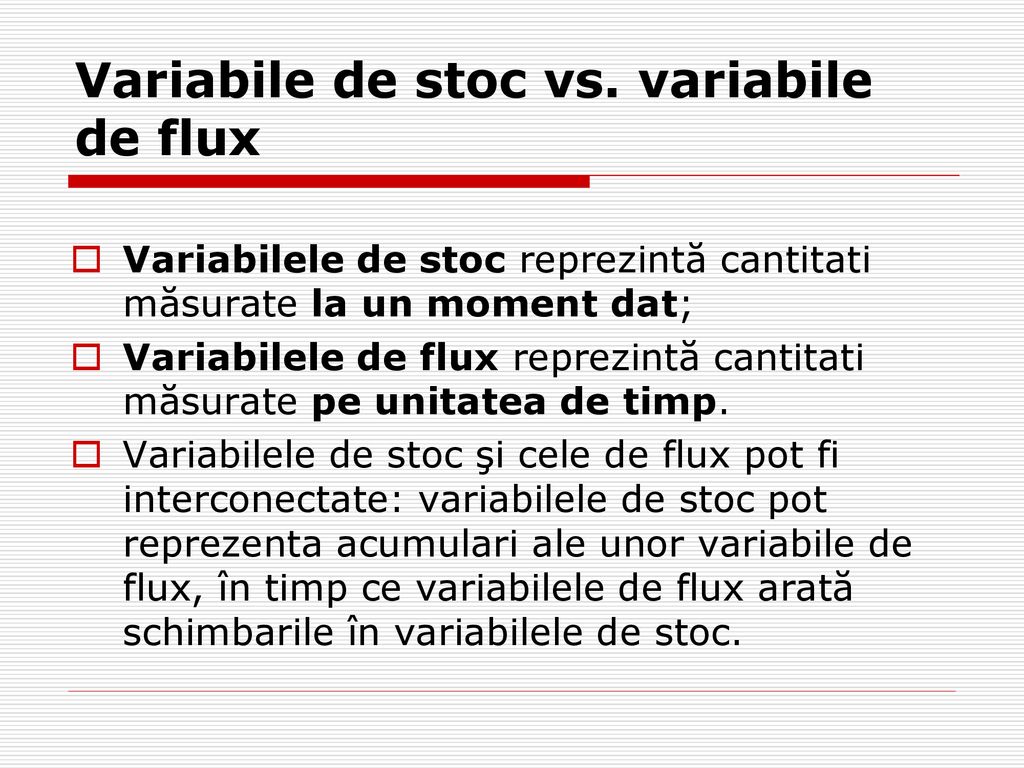 Variabile de stoc vs. variabile de flux