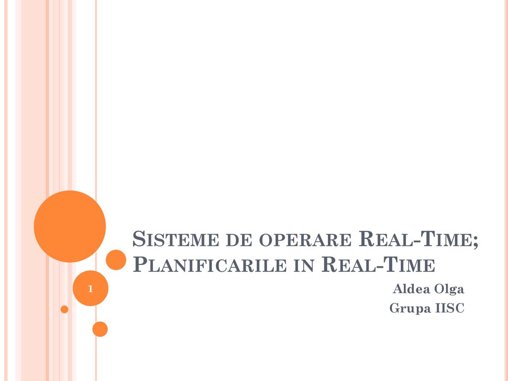 Sisteme de operare Real-Time; Planificarile in Real-Time
