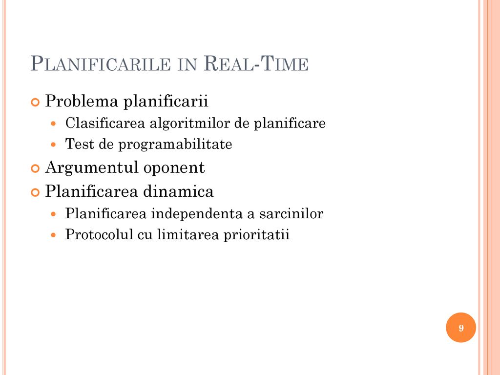 Planificarile in Real-Time