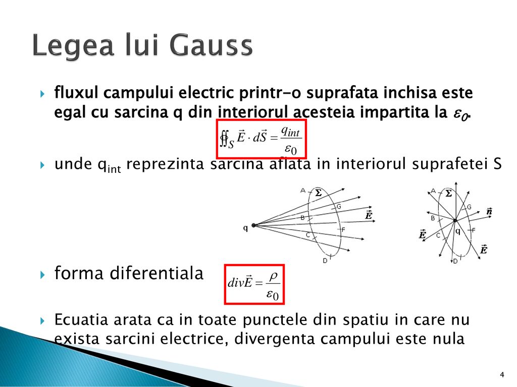 Legea lui Gauss forma diferentiala