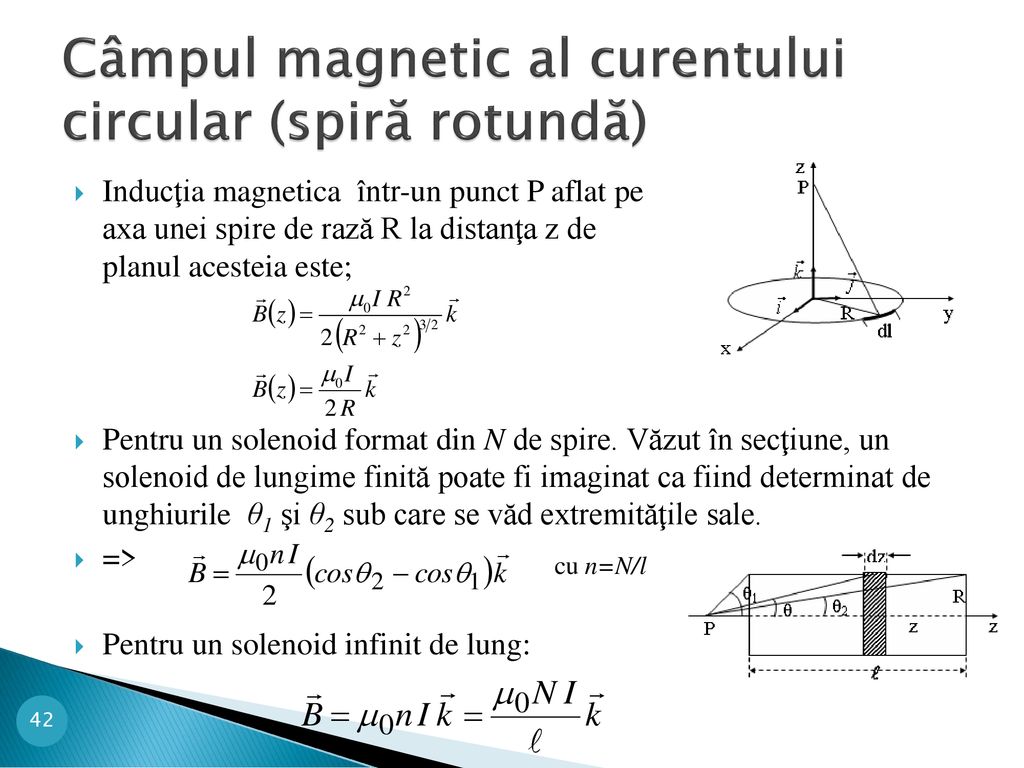 Câmpul magnetic al curentului circular (spiră rotundă)