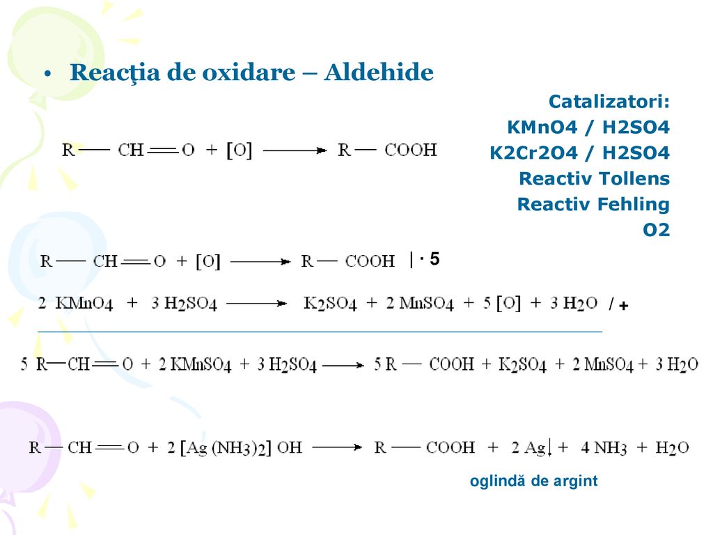 Reacţia de oxidare – Aldehide