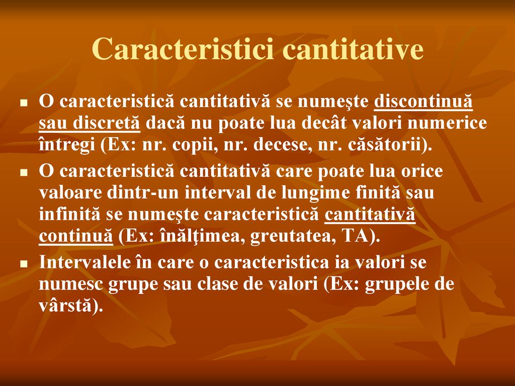 Caracteristici cantitative