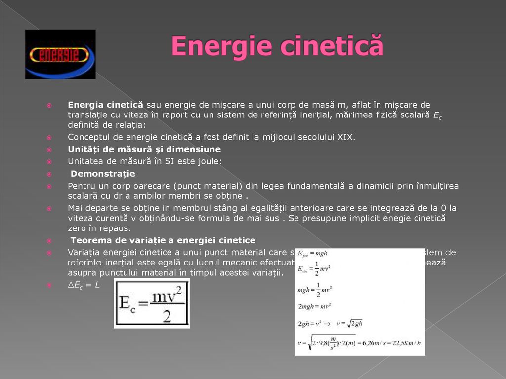 Energie cinetică