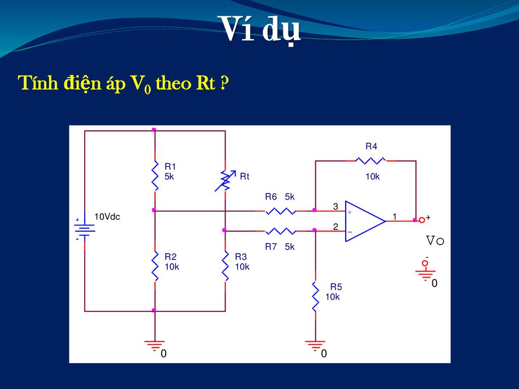 Ví dụ Tính điện áp V0 theo Rt
