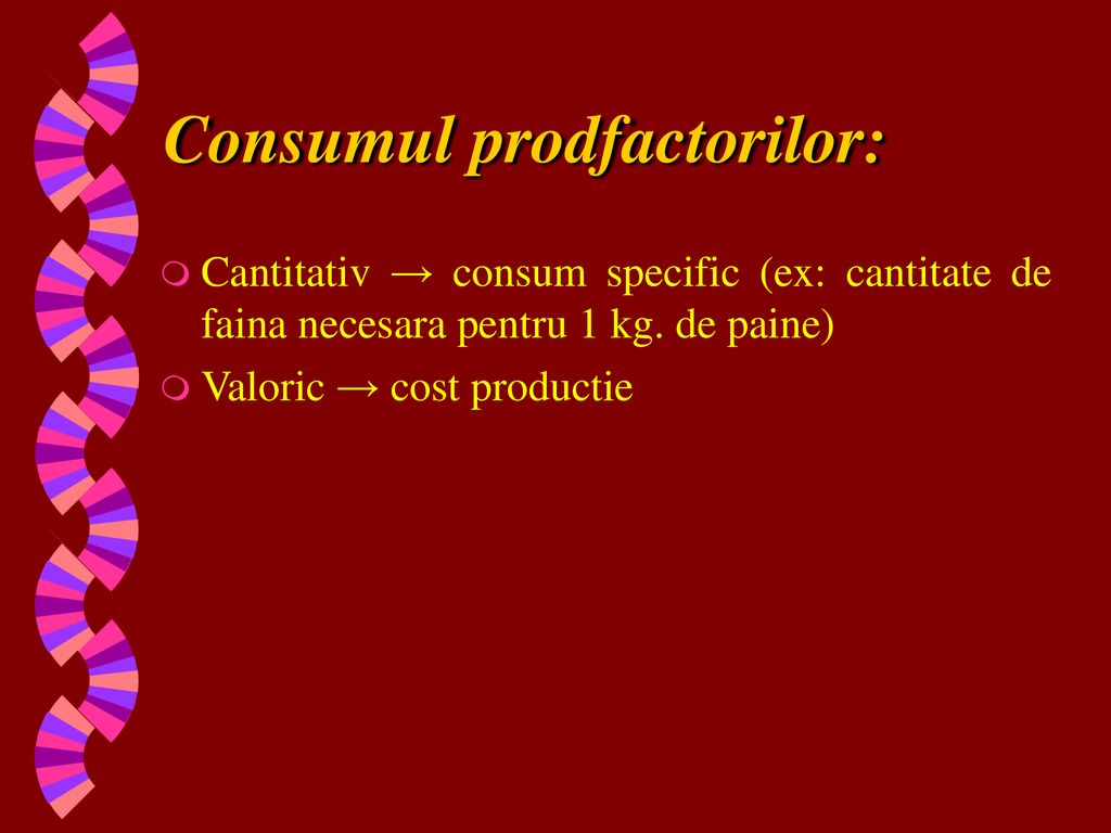 Consumul prodfactorilor: