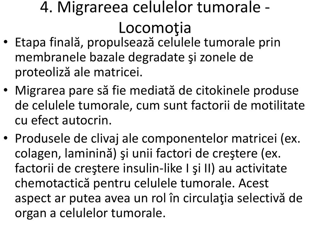4. Migrareea celulelor tumorale - Locomoţia