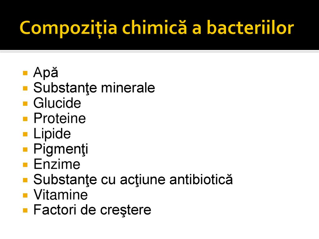 Compoziţia chimică a bacteriilor