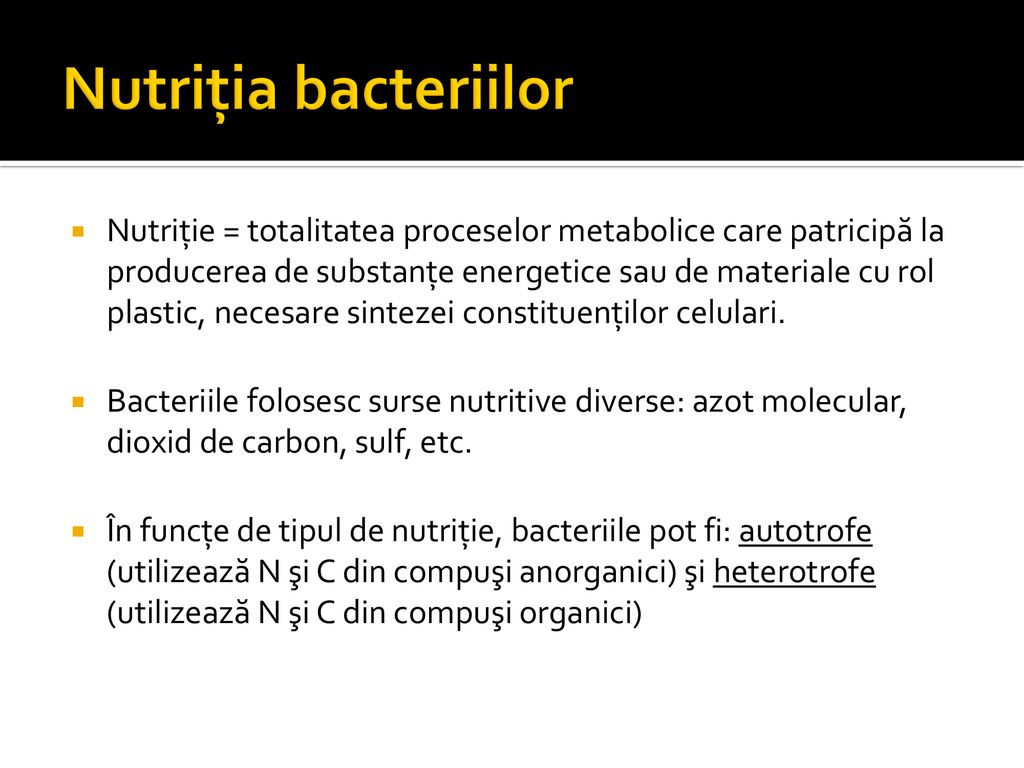 Nutriţia bacteriilor