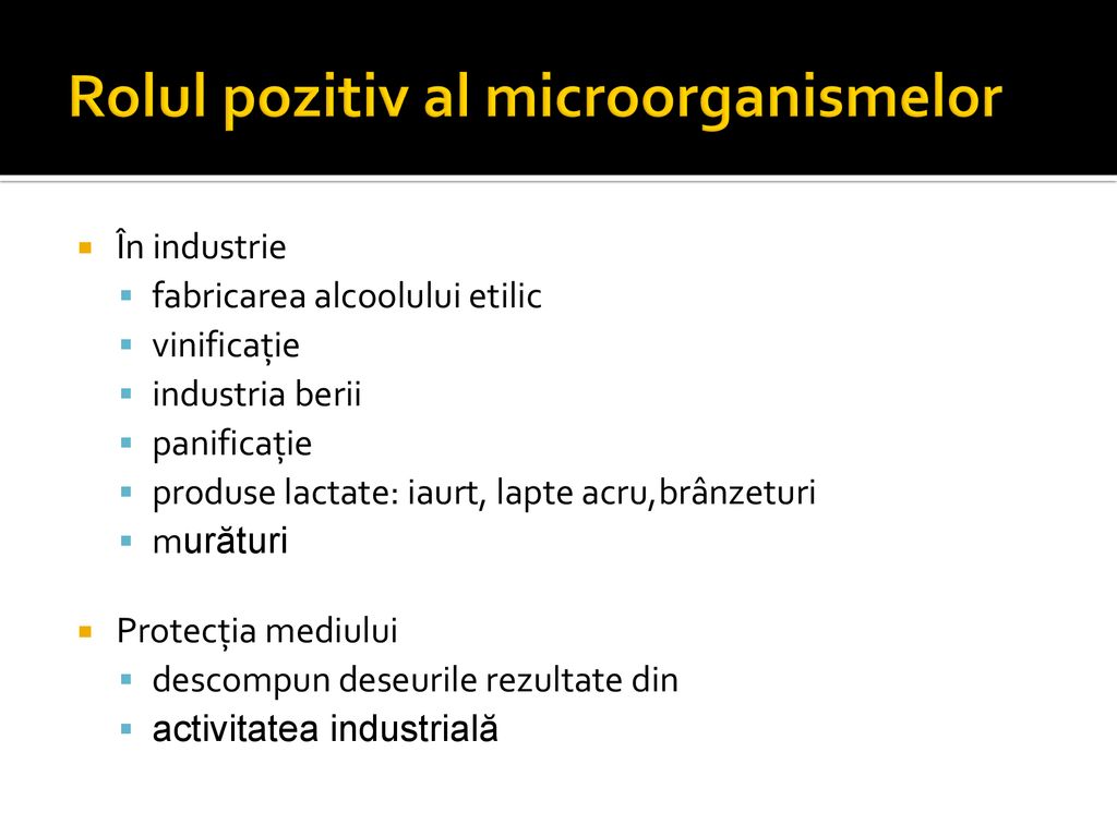 Rolul pozitiv al microorganismelor