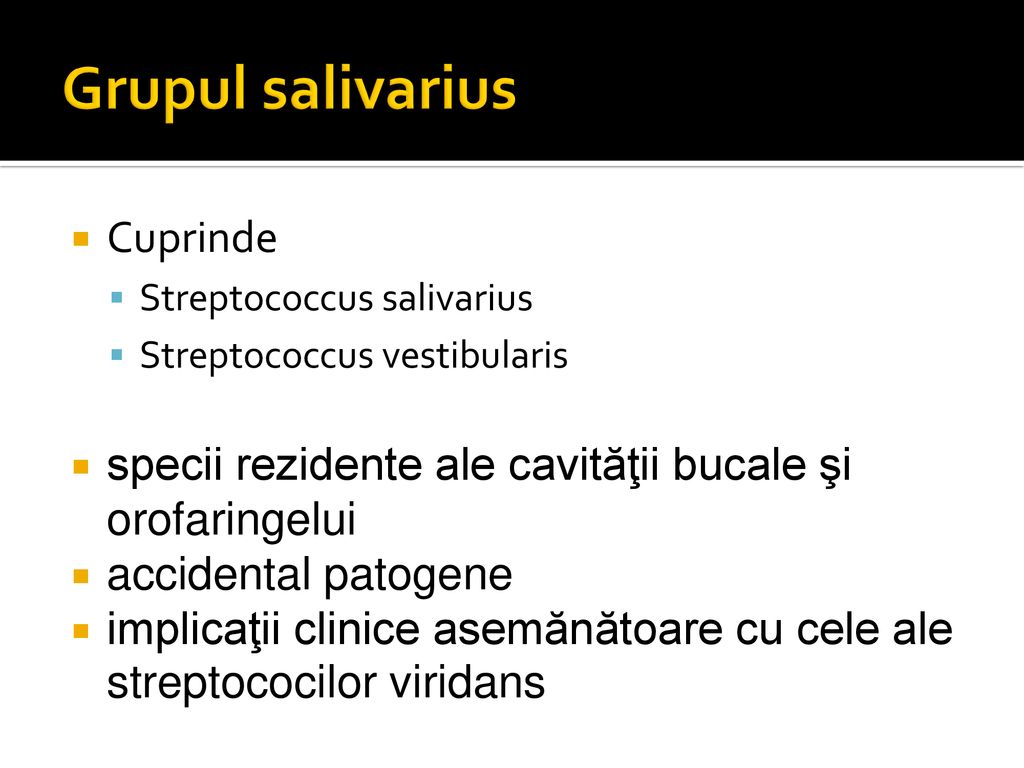 Grupul salivarius Cuprinde