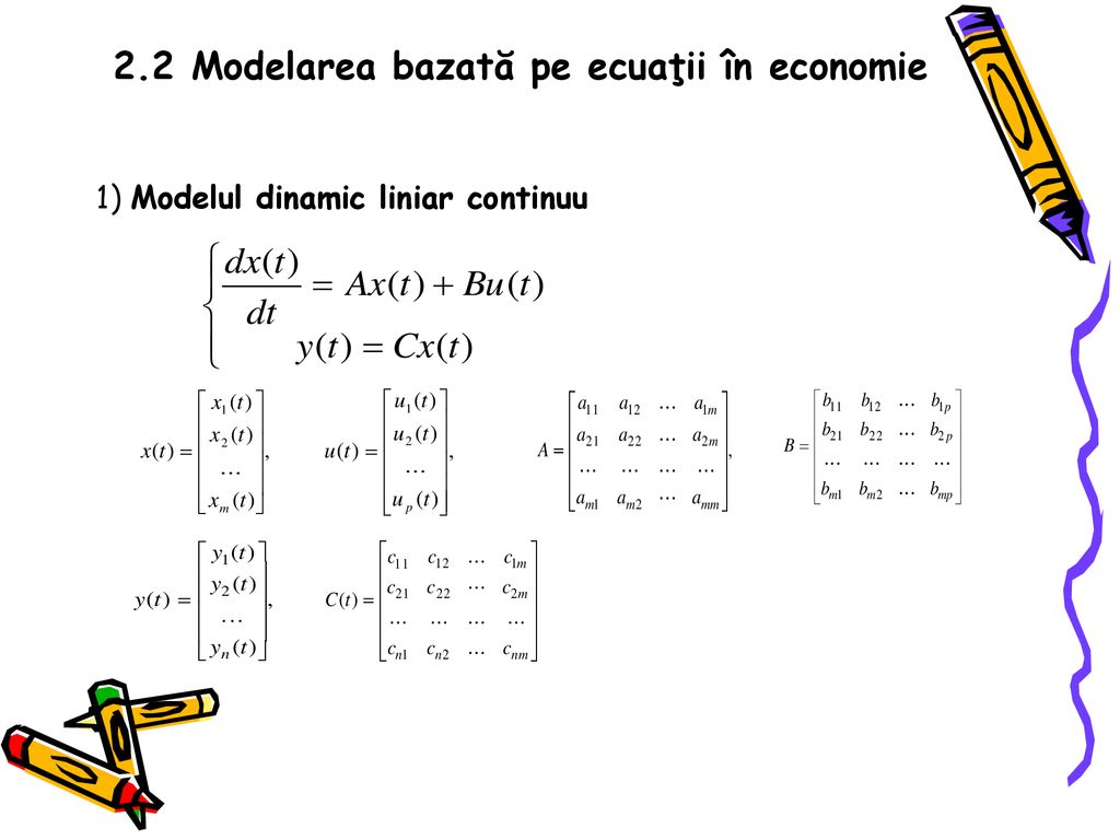 2.2 Modelarea bazată pe ecuaţii în economie