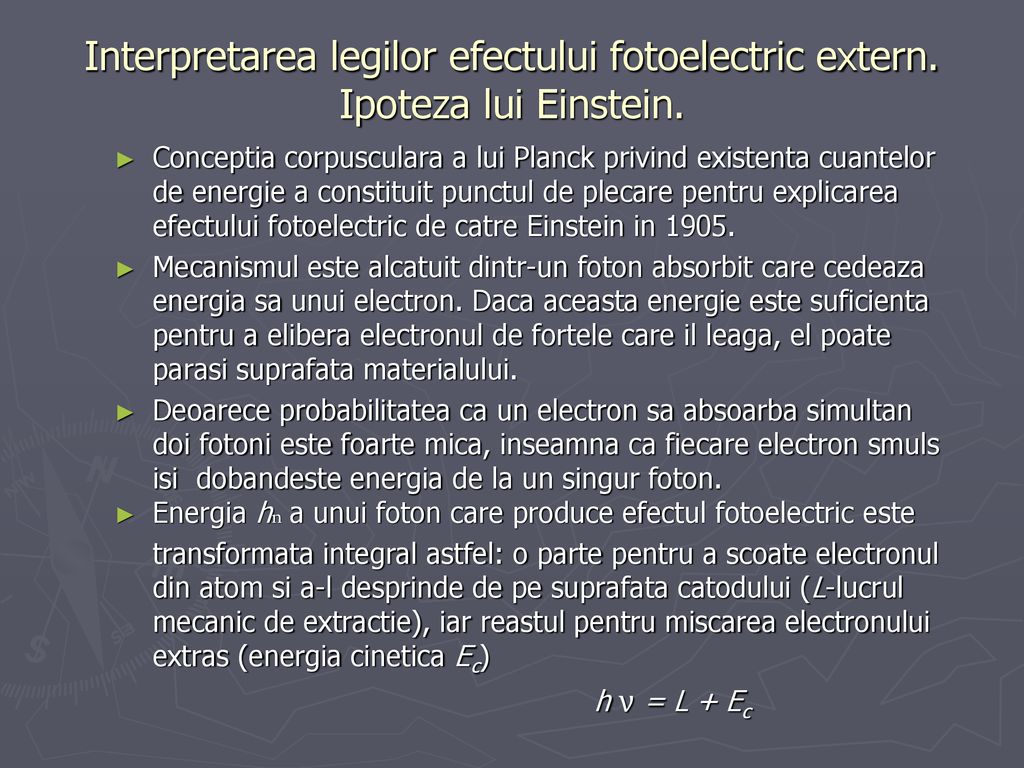 Interpretarea legilor efectului fotoelectric extern