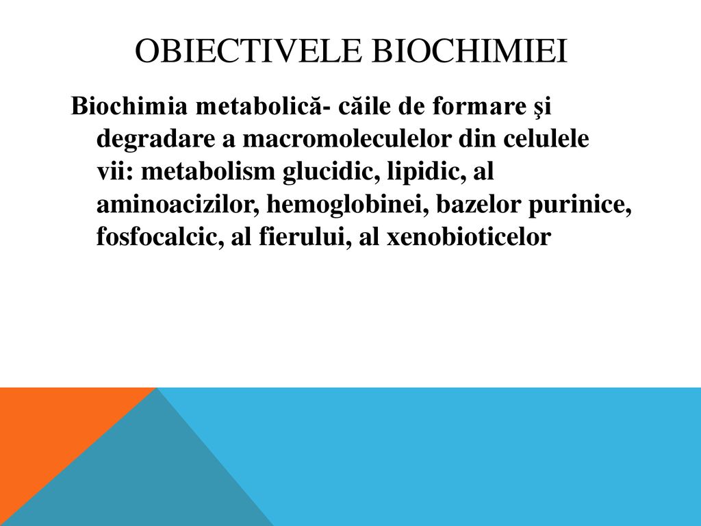Obiectivele Biochimiei