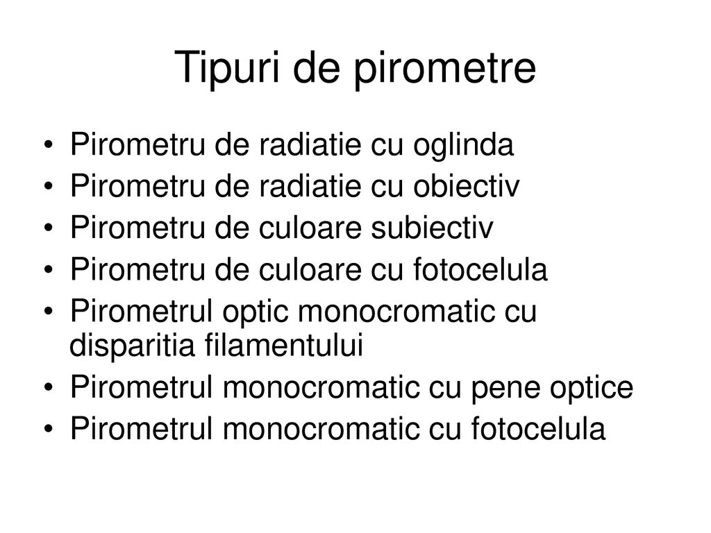 Tipuri de pirometre Pirometru de radiatie cu oglinda