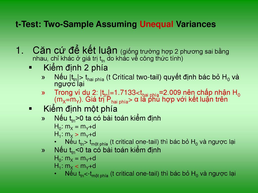 t-Test: Two-Sample Assuming Unequal Variances