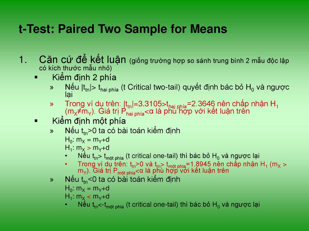 t-Test: Paired Two Sample for Means