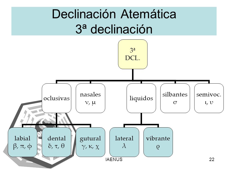 Declinación Atemática 3ª declinación