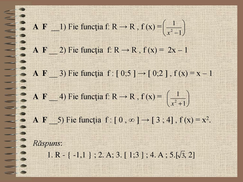 A F __1) Fie funcţia f: R → R , f (x) =