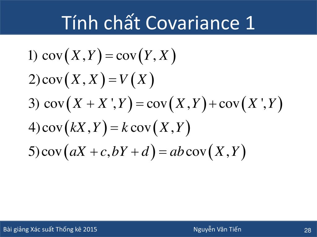 Tính chất Covariance 1