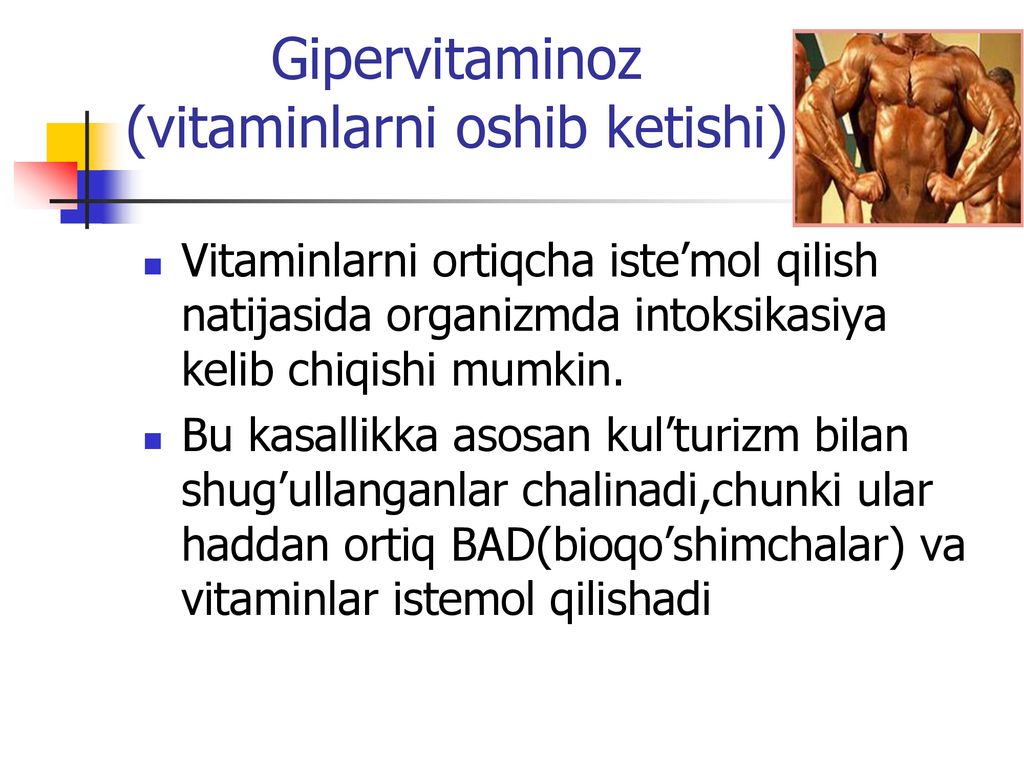Gipervitaminoz (vitaminlarni oshib ketishi)