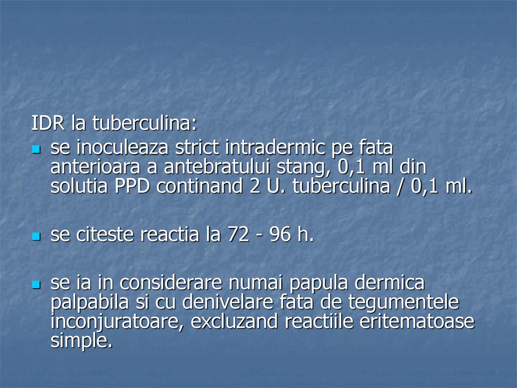 IDR la tuberculina: