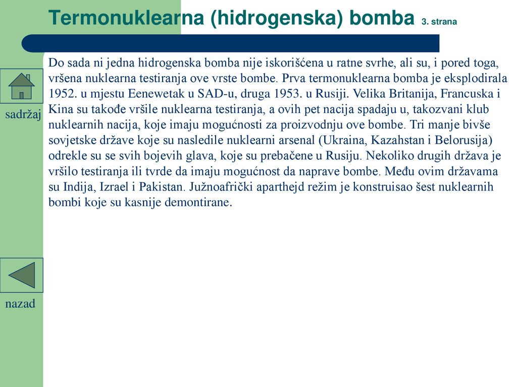 Termonuklearna (hidrogenska) bomba 3. strana