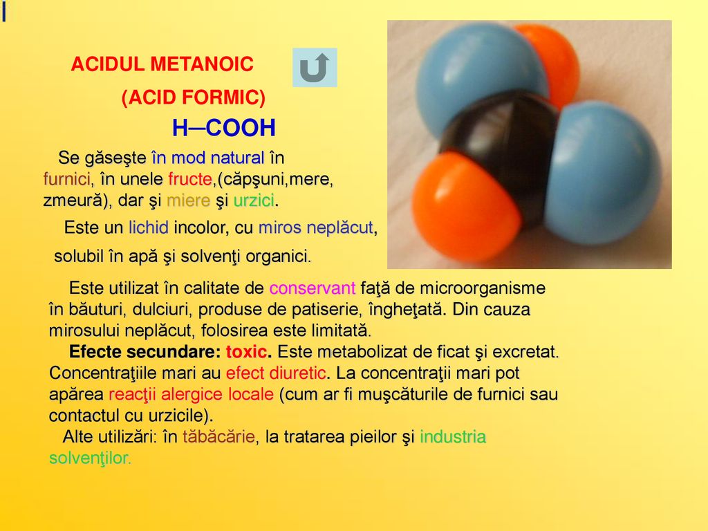H─COOH (ACID FORMIC) ACIDUL METANOIC