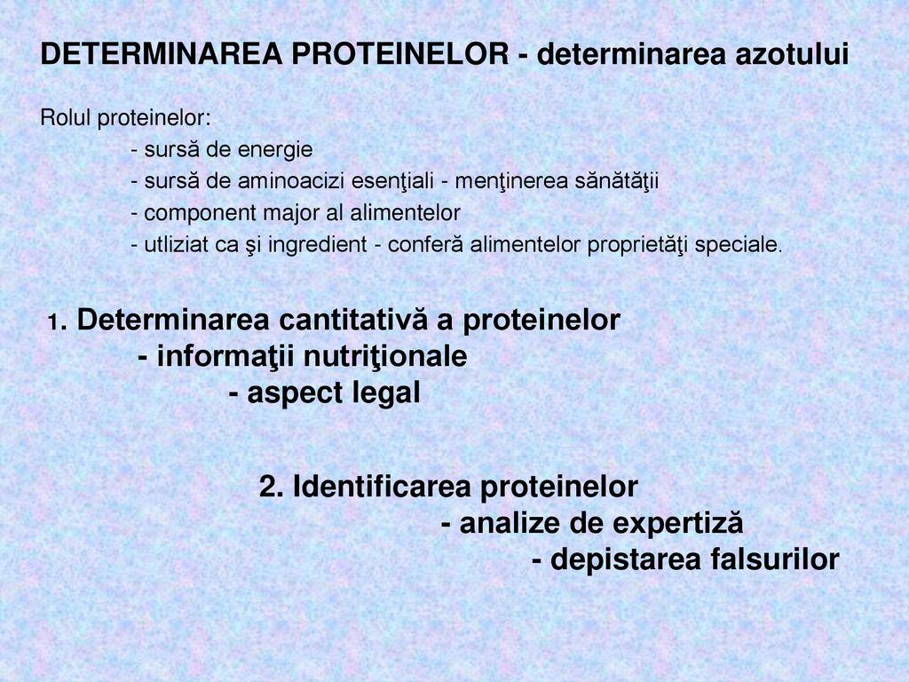 DETERMINAREA PROTEINELOR - determinarea azotului