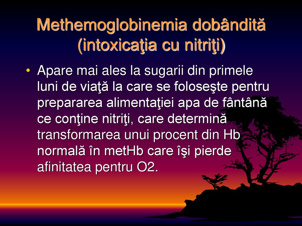 Methemoglobinemia dobândită (intoxicaţia cu nitriţi)