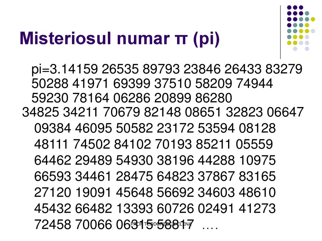 Misteriosul numar π (pi)