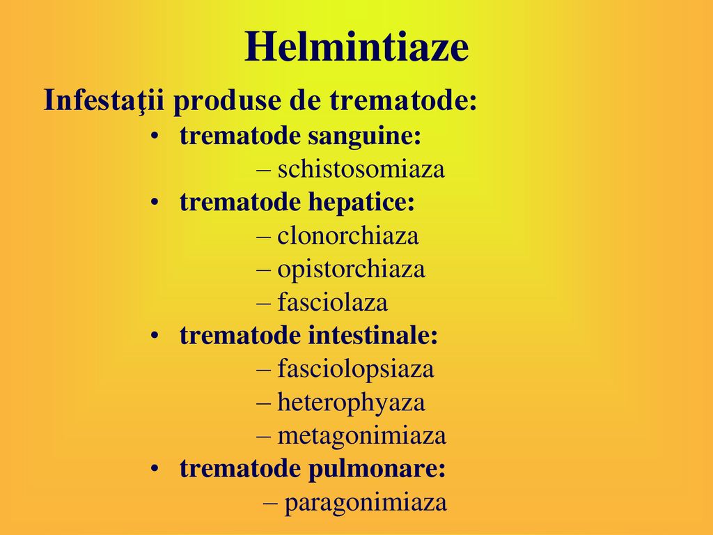 tratamentul helmintiazei intestinale