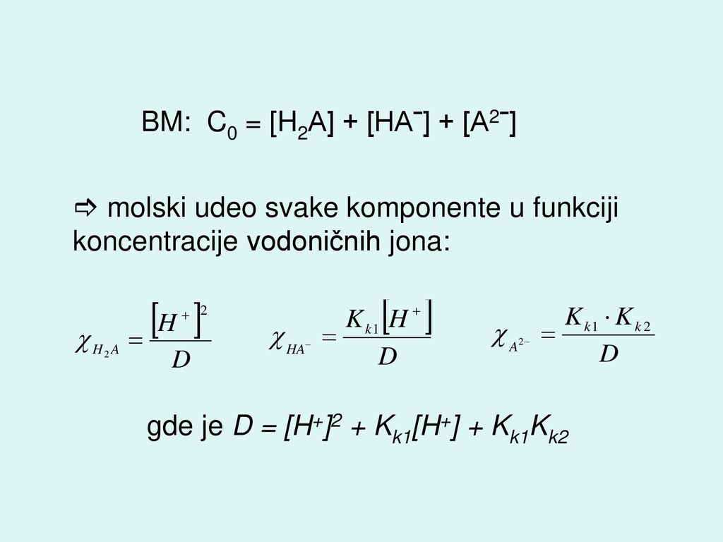 BM: C0 = [H2A] + [HAˉ] + [A2ˉ]