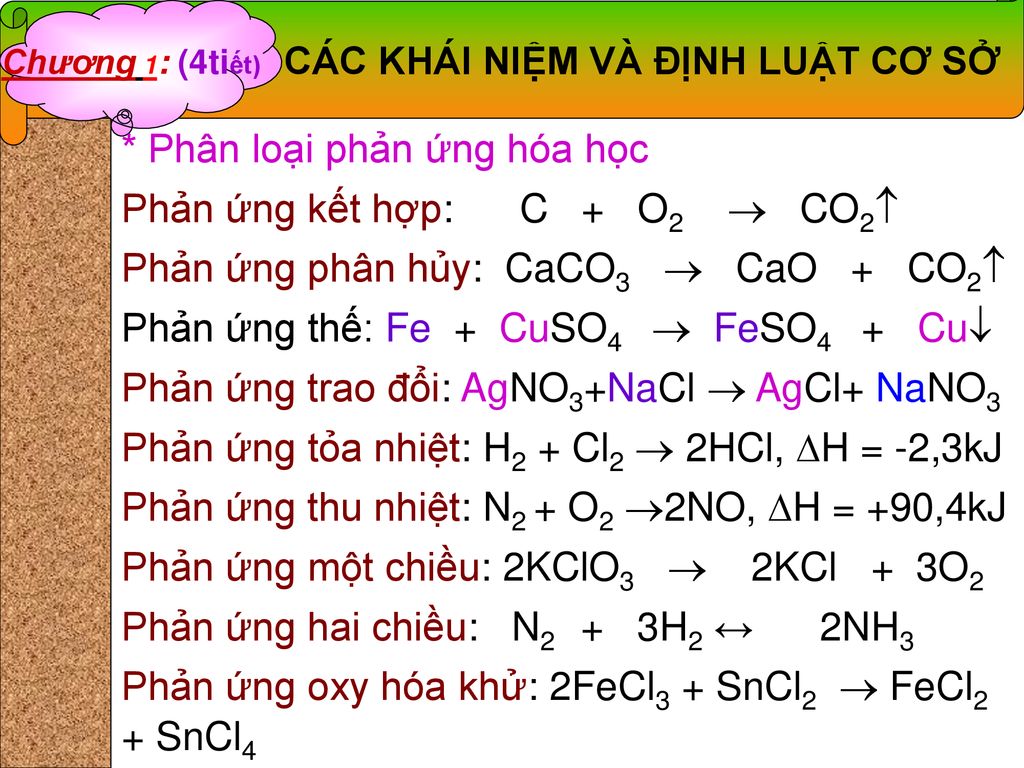 * Phân loại phản ứng hóa học Phản ứng kết hợp: C + O2  CO2