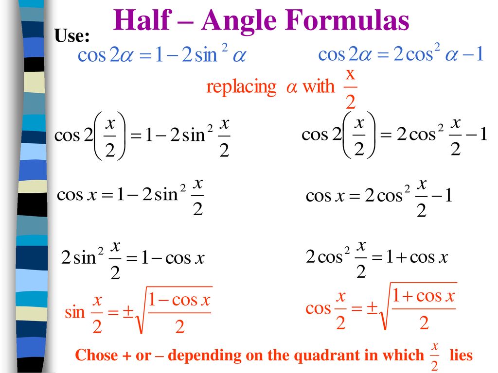 Double Angle And Half Angle Formulas Ppt κατέβασμα 5440