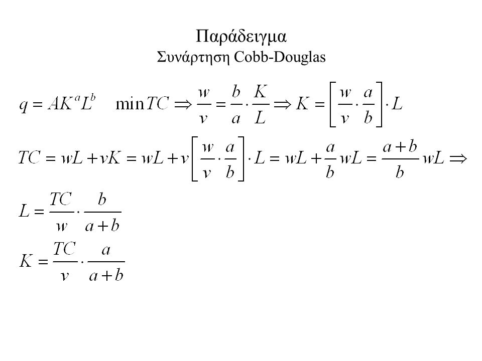 Παράδειγμα Συνάρτηση Cobb-Douglas