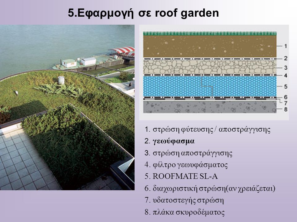 5.Εφαρμογή σε roof garden