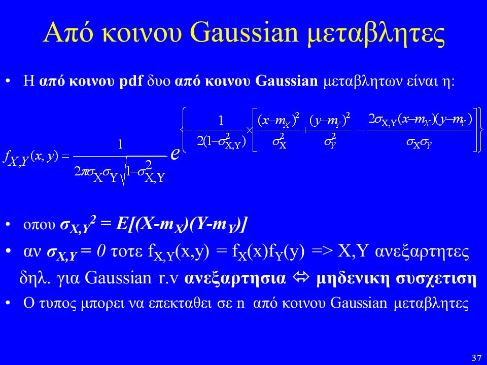 Από κοινου Gaussian μεταβλητες